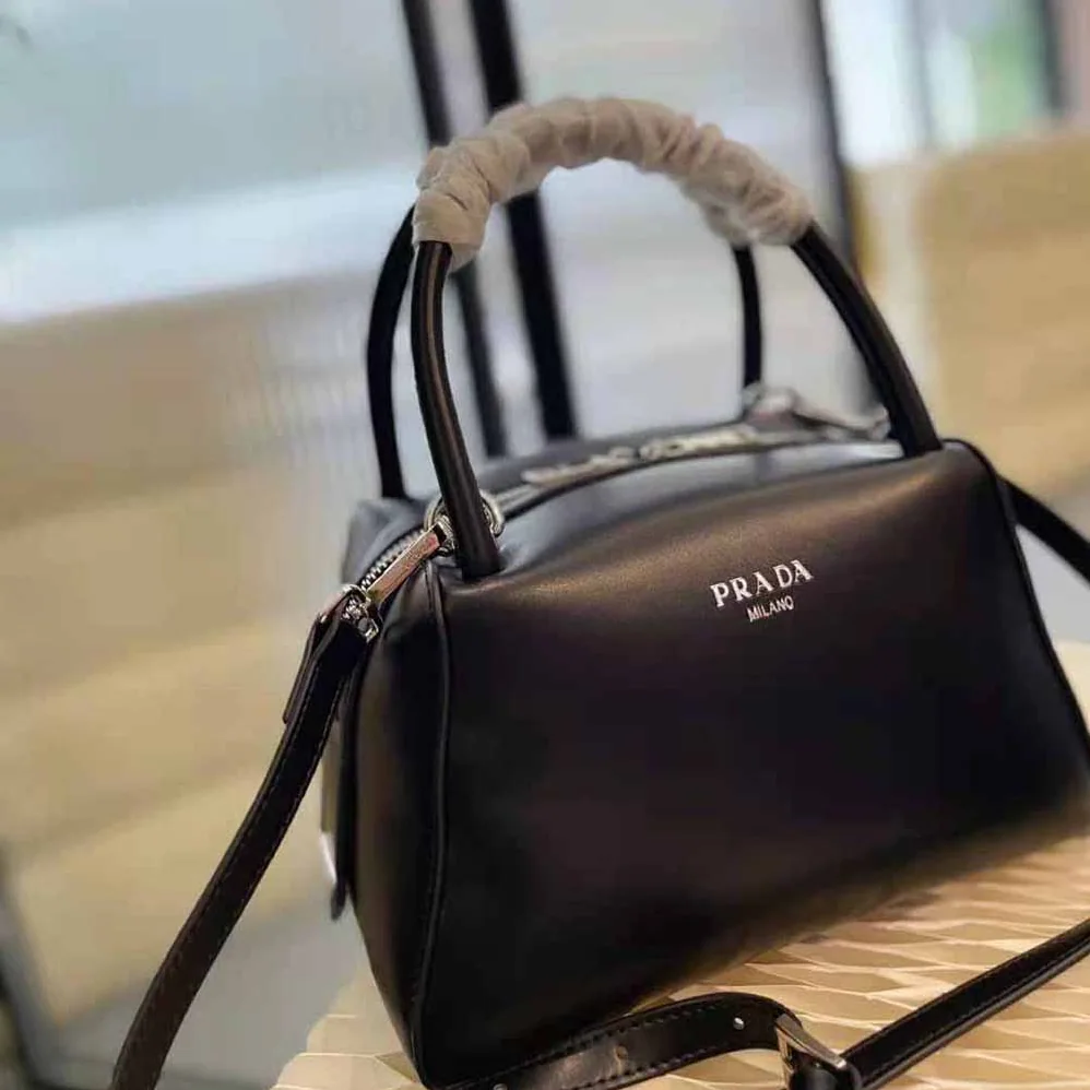 Prada Small Leather Handbag for Women in Black