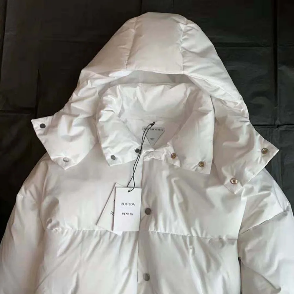 Bottega Veneta Frosted Poplin Puffer Jacket for Women in White
