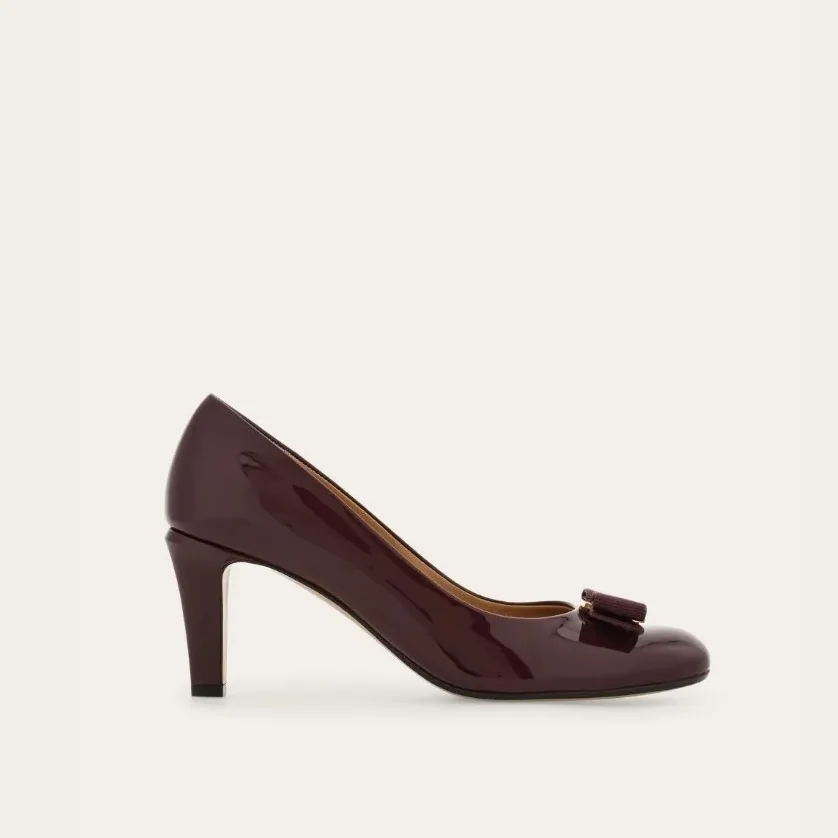 Ferragamo Vara Bow Pump Plum 01L218 Ferragamo Vara Bow Pump Plum 01L218
