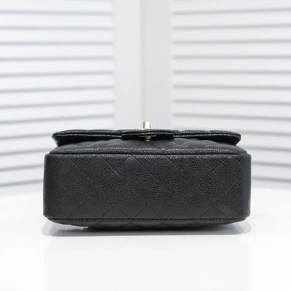 Chanel Classic Mini Crossbody Bag in Black Gold Hardware