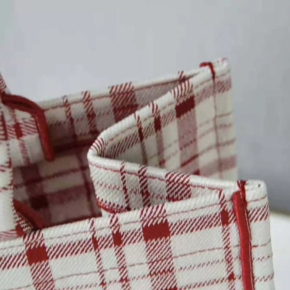 Dior Small Dior Book Tote Raspberry Check'n'Dior Embroidery for Women
