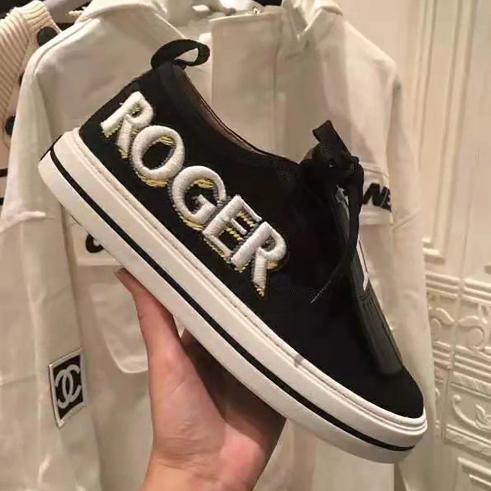 Roger Vivier Call Me Vivier Patch Sneakers for Women in Black