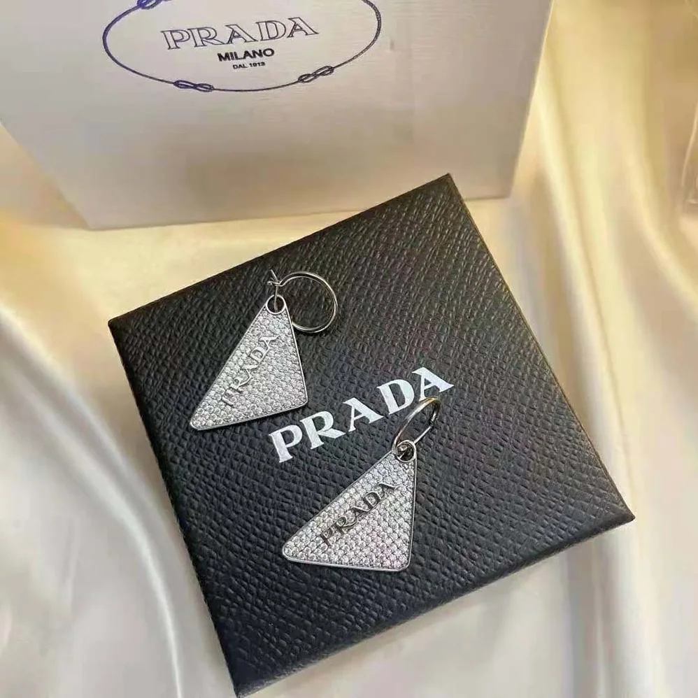 Prada Crystal Logo Jewels Left Earring for Women Prada Crystal Logo Jewels Left Earring for Women