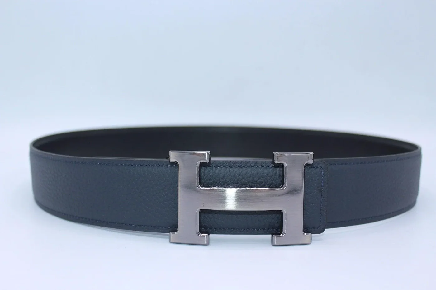 H Buckle Belt Reversible Dark Blue&Black Belt