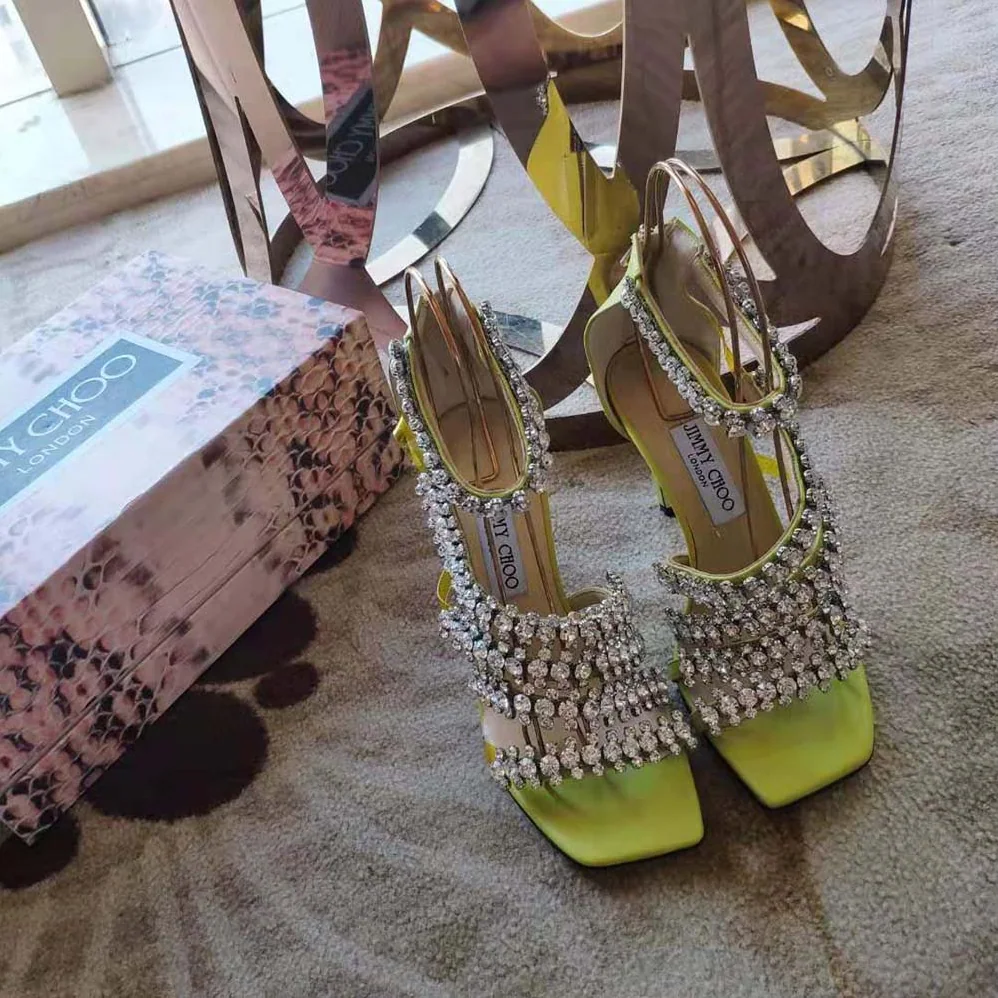Jimmy Choo Josefine 100 Sunbleached Nappa Sandals with Crystal Embellishment for Women Jimmy Choo Josefine 100 Sunbleached Nappa Sandals with Crystal Embellishment for Women