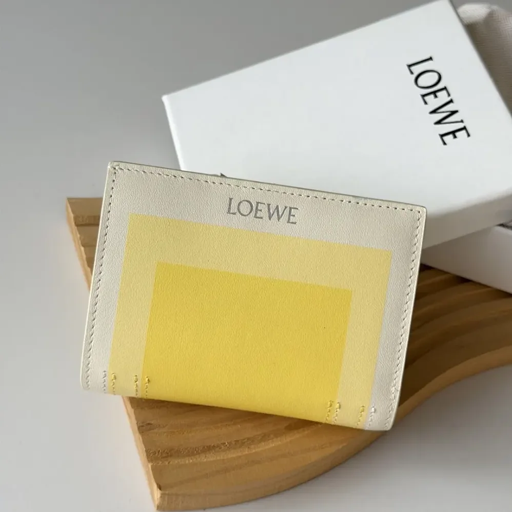 Loewe Compact Wallet in Nappa Calfskin for Unisex in White