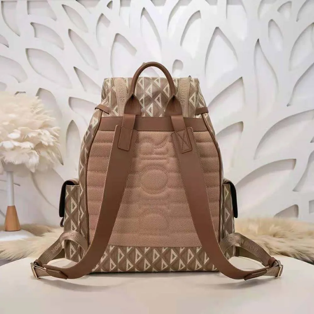 Dior Hit the Road Backpack Coffee CD Diamond Canvas for Men