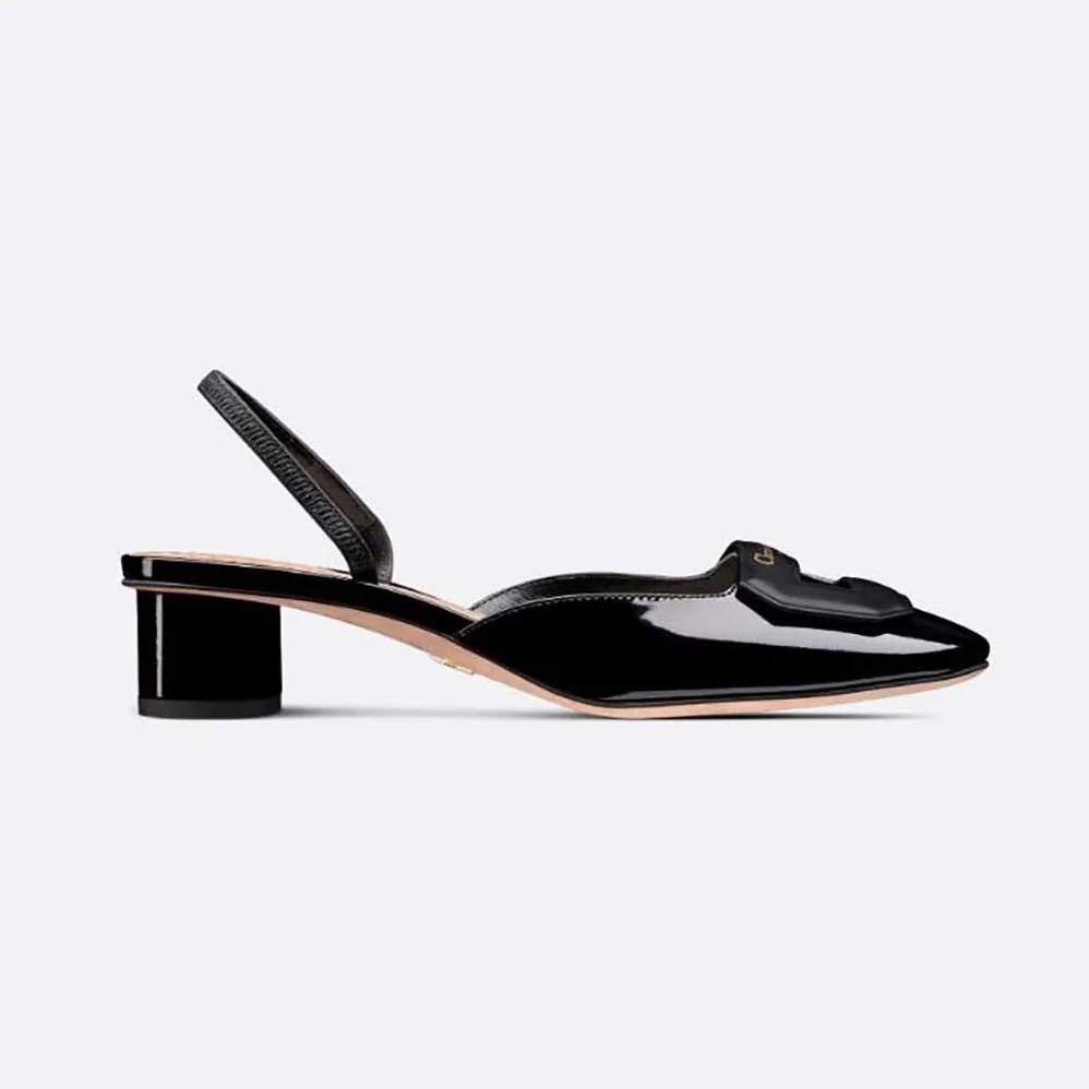 Dior Day Slingback Pump Black Patent Calfskin for Women