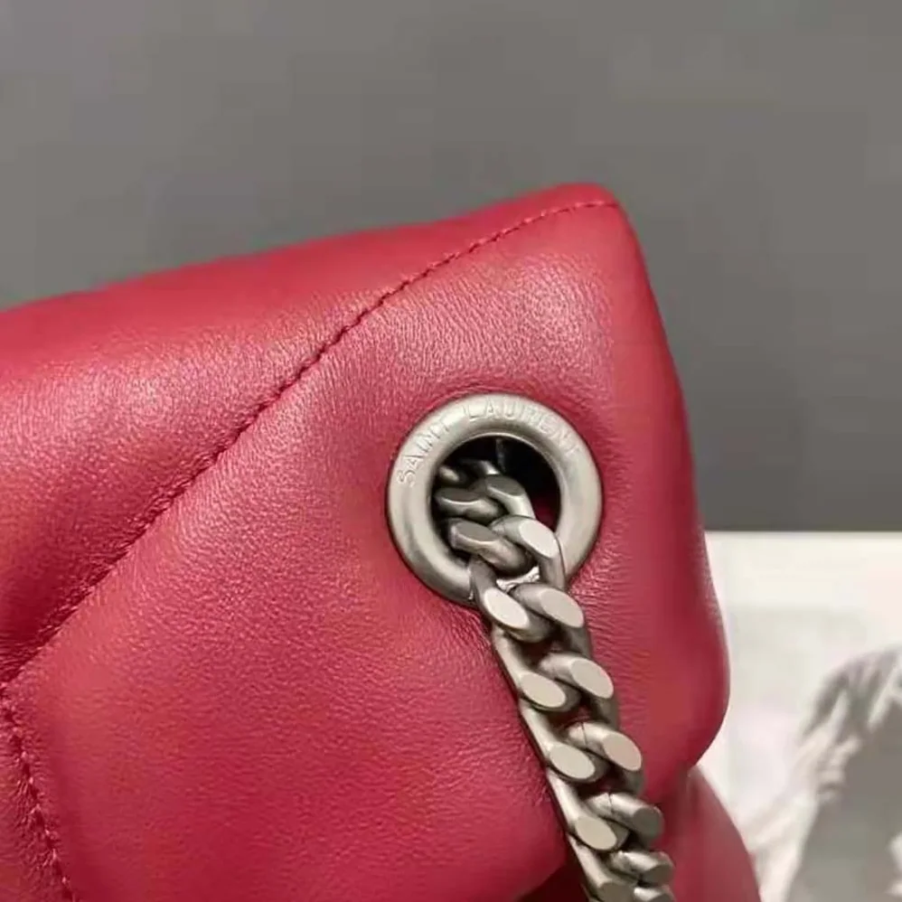 Saint Laurent YSL Puffer Small Bag in Quilted Lambskin for Women in Red Saint Laurent YSL Puffer Small Bag in Quilted Lambskin for Women in Red