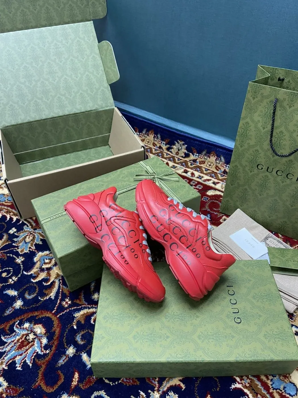 Gucci 100 Rhyton Sneaker Red for Men