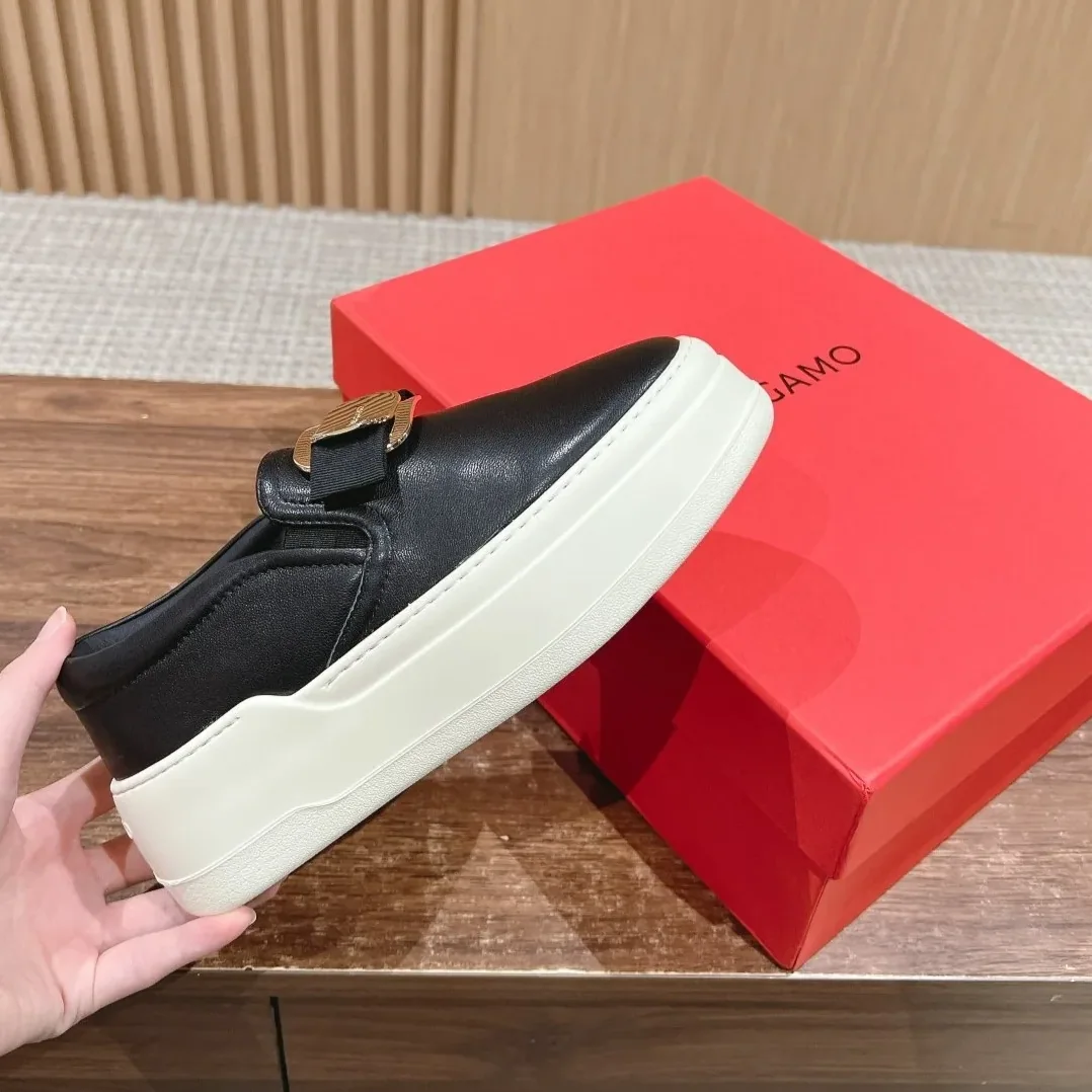 Ferragamo New Vara Plate Slip On Sneakers Black Ferragamo New Vara Plate Slip On Sneakers Black