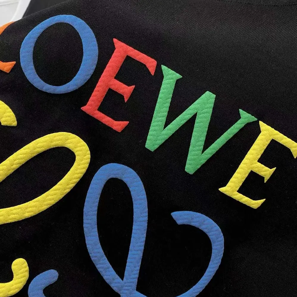 Loewe Glitch Anagram T-shirt in Cotton for Men in Black/Red