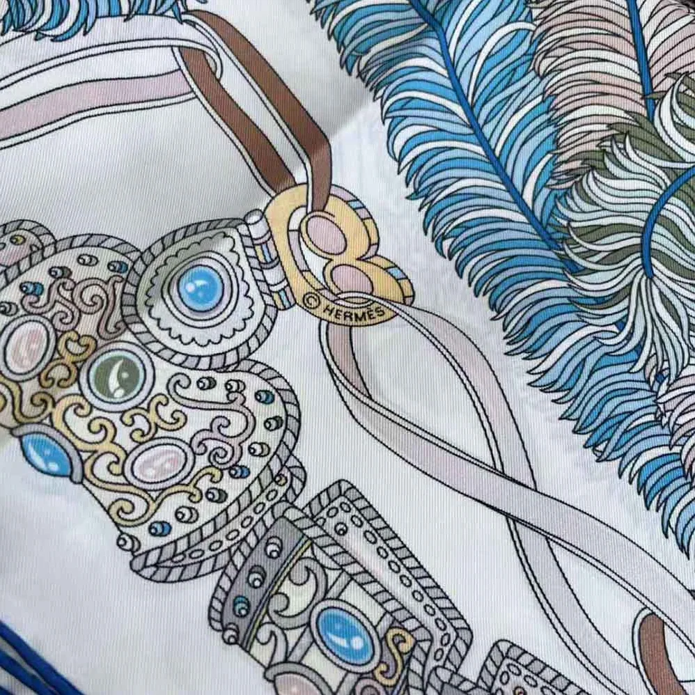 Dior Le Jugement Square Scarf Blue Silk Twill for Women