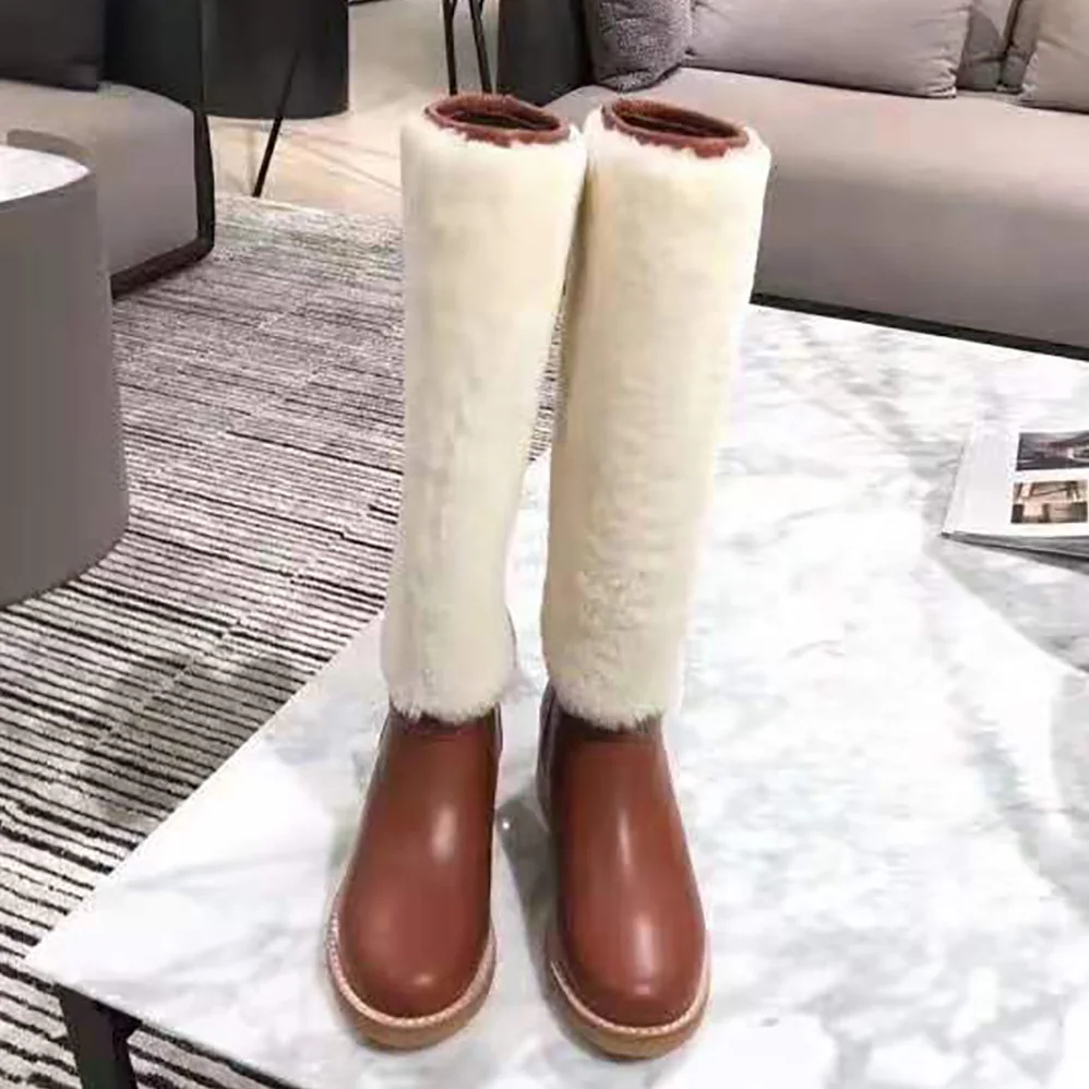 Dior D-Furious Boot Dark Tan Calfskin and Shearling for Women Dior D-Furious Boot Dark Tan Calfskin and Shearling for Women