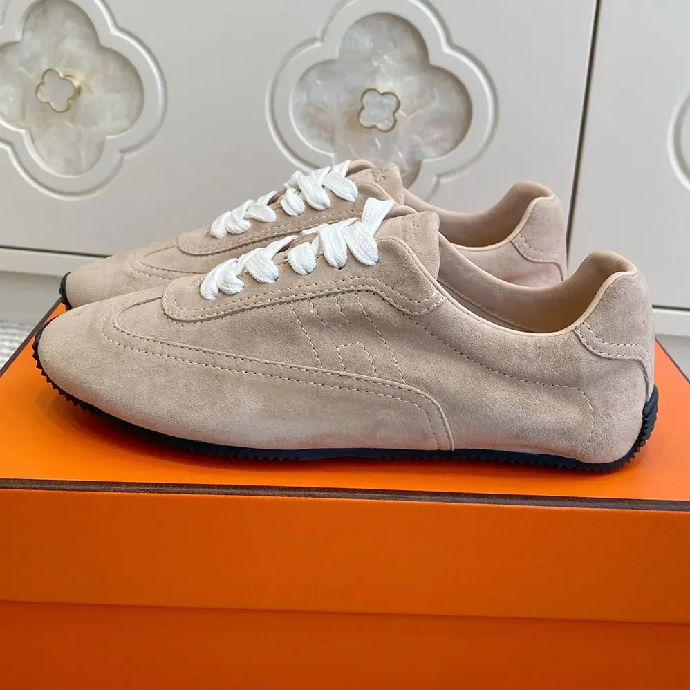 Hermes May Derby Shoe in Suede Calfskin for Unisex in Brown