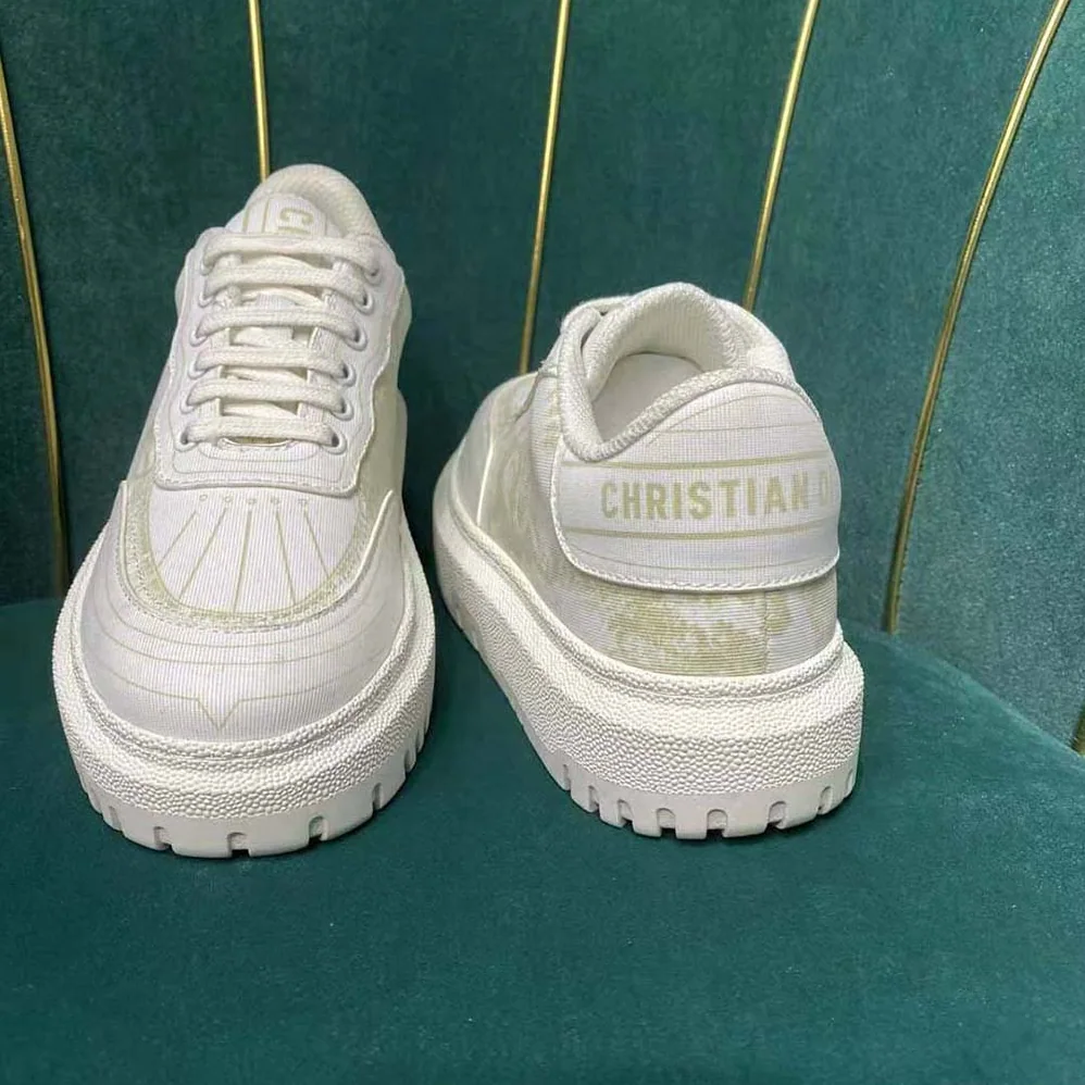 Dior Addict Sneaker Lime Toile de Jouy Technical Fabric for Women