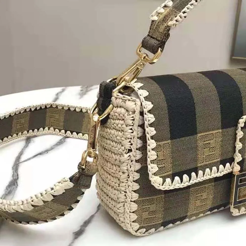 Fendi Baguette Brown Fabric Bag for Women Fendi Baguette Brown Fabric Bag for Women