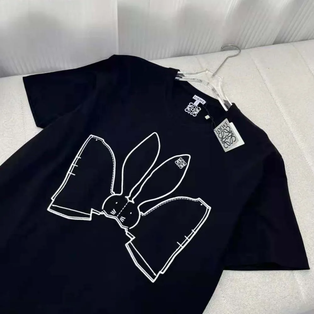 Loewe Bunny T-shirt in Cotton for Women in Black