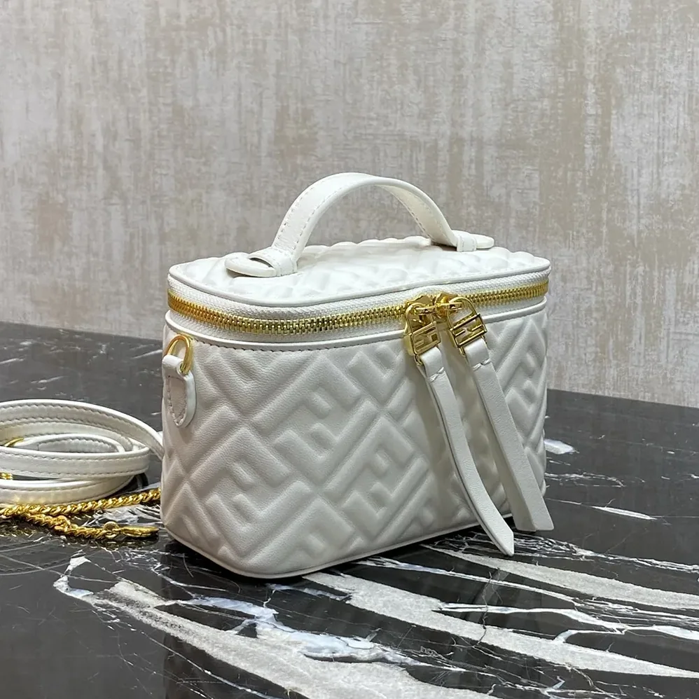 Fendi Vanity Camelia Nappa Leather Mini for Women in Bag With FF Motif Fendi Vanity Camelia Nappa Leather Mini for Women in Bag With FF Motif