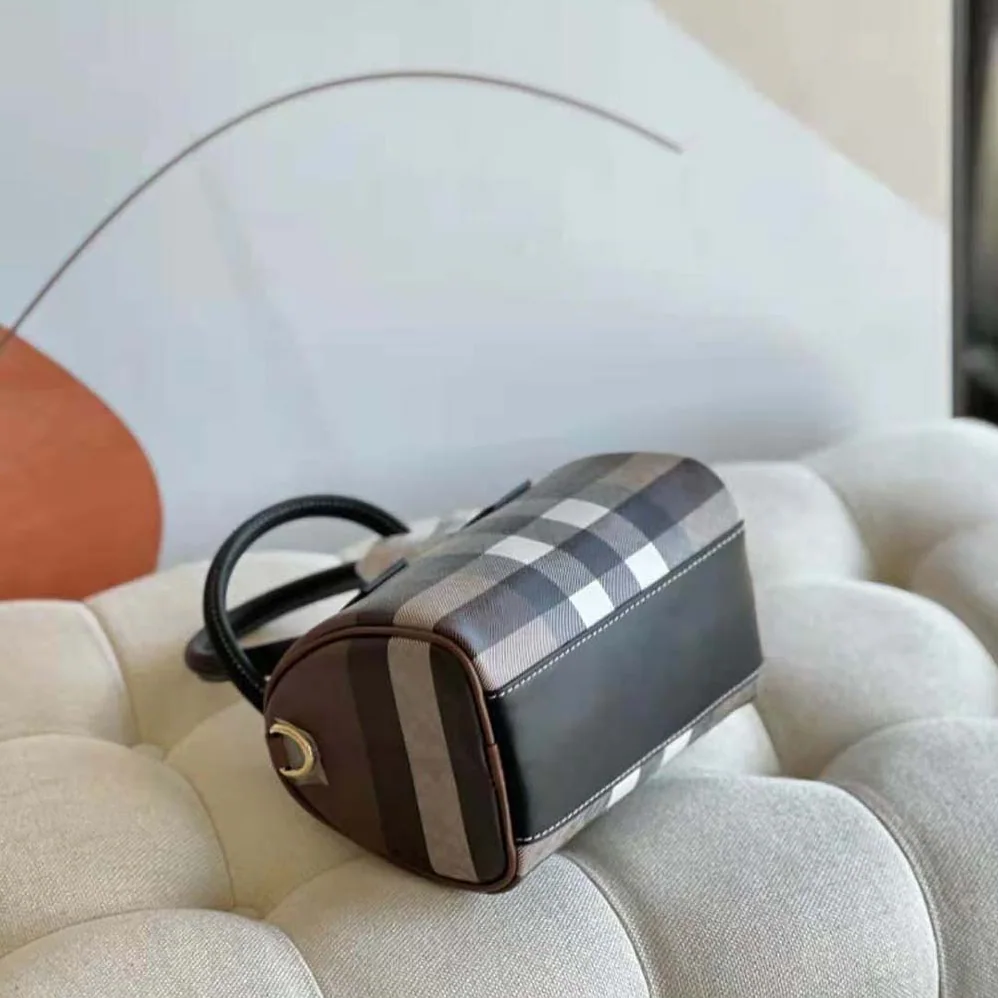 Burberry Mini Check Bowling Bag for Women in Black