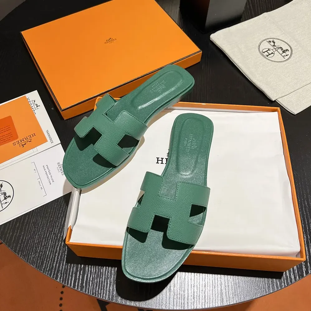 Hermes Oran Sandal-Green H202272Z for Women
