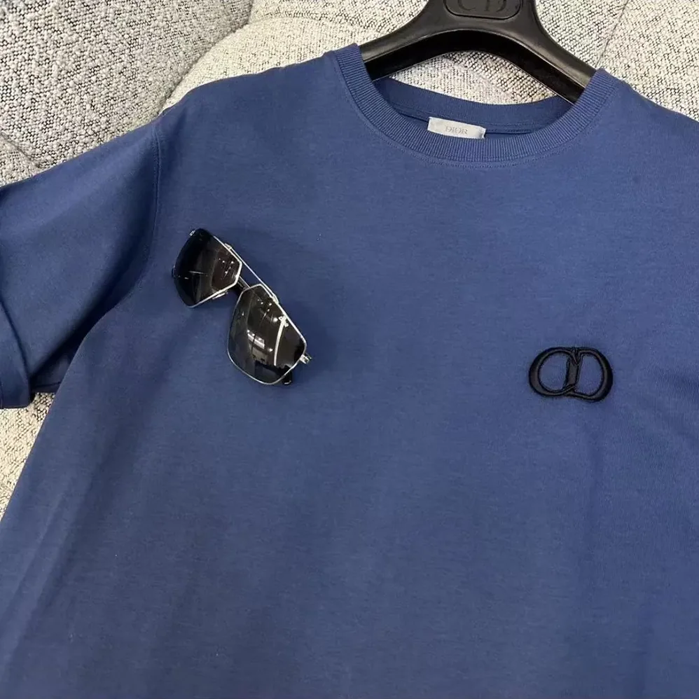 Dior CD Icon T-Shirt Relaxed Fit Navy Cotton Jersey for Men