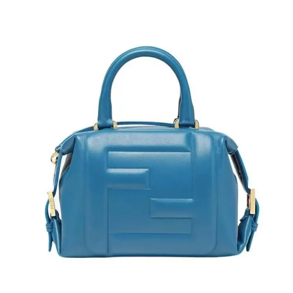 Fendi Nappa FF Mini Cube Bag for Women in Blue