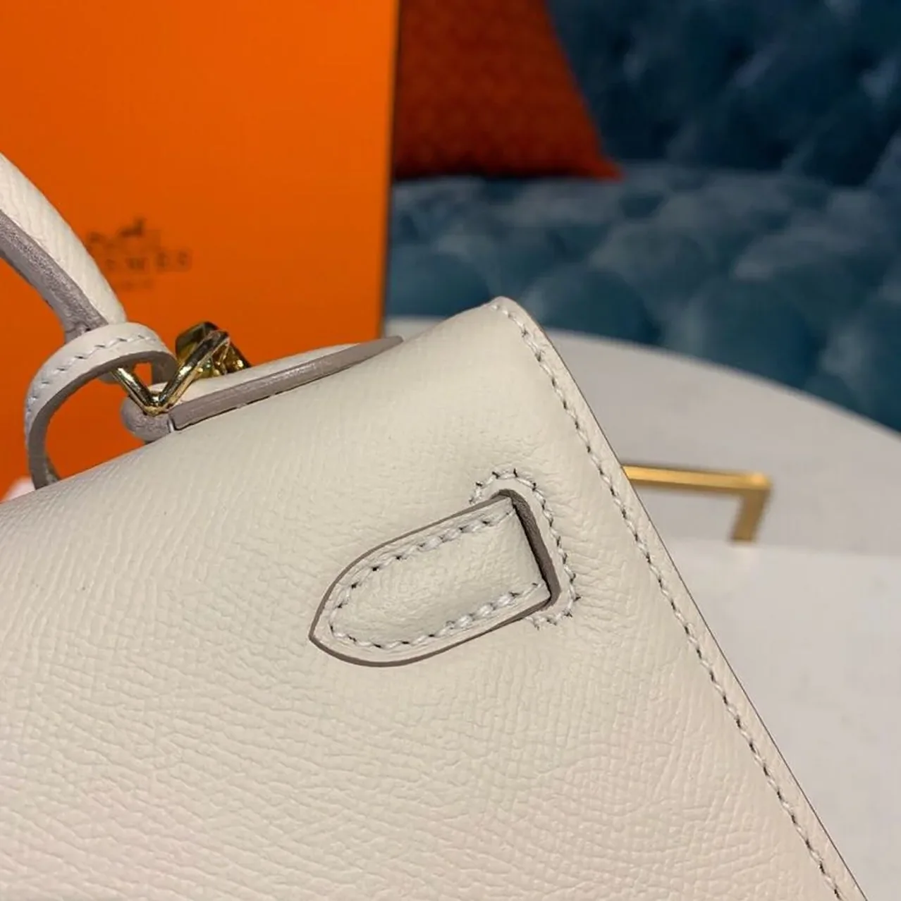 Hermes Kelly Craie Gold Toned Hardware /