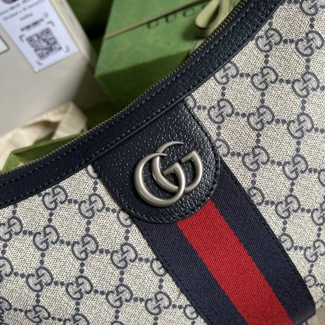 Gucci Ophidia GG Small Shoulder Bag Beige And Blue GG Supreme Canvas / Gucci Ophidia GG Small Shoulder Bag Beige And Blue GG Supreme Canvas /