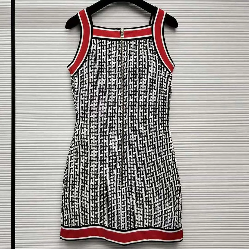 Balmain Short Monogrammed Knit Dress for Women Balmain Short Monogrammed Knit Dress for Women