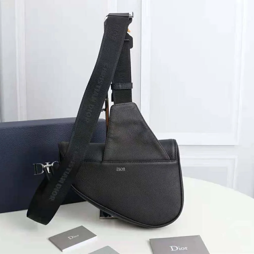 Dior Saddle Bag Black Grained Calfskin for Men