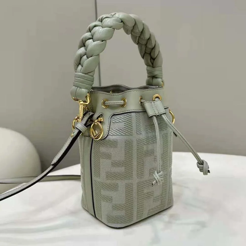 Fendi Mon Tresor Light Green FF Canvas Mini for Women in Bag