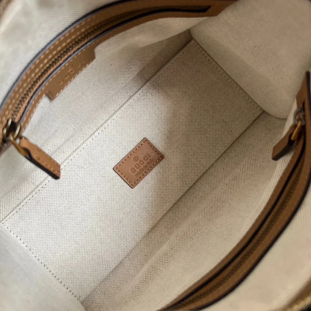 Mini Top Handle Bag With Double G White in Brown /