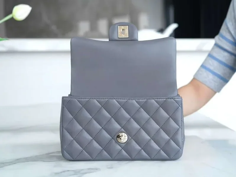Chanel Rectangular Flap Bag Mini Crossbody in Grey Chanel Rectangular Flap Bag Mini Crossbody in Grey
