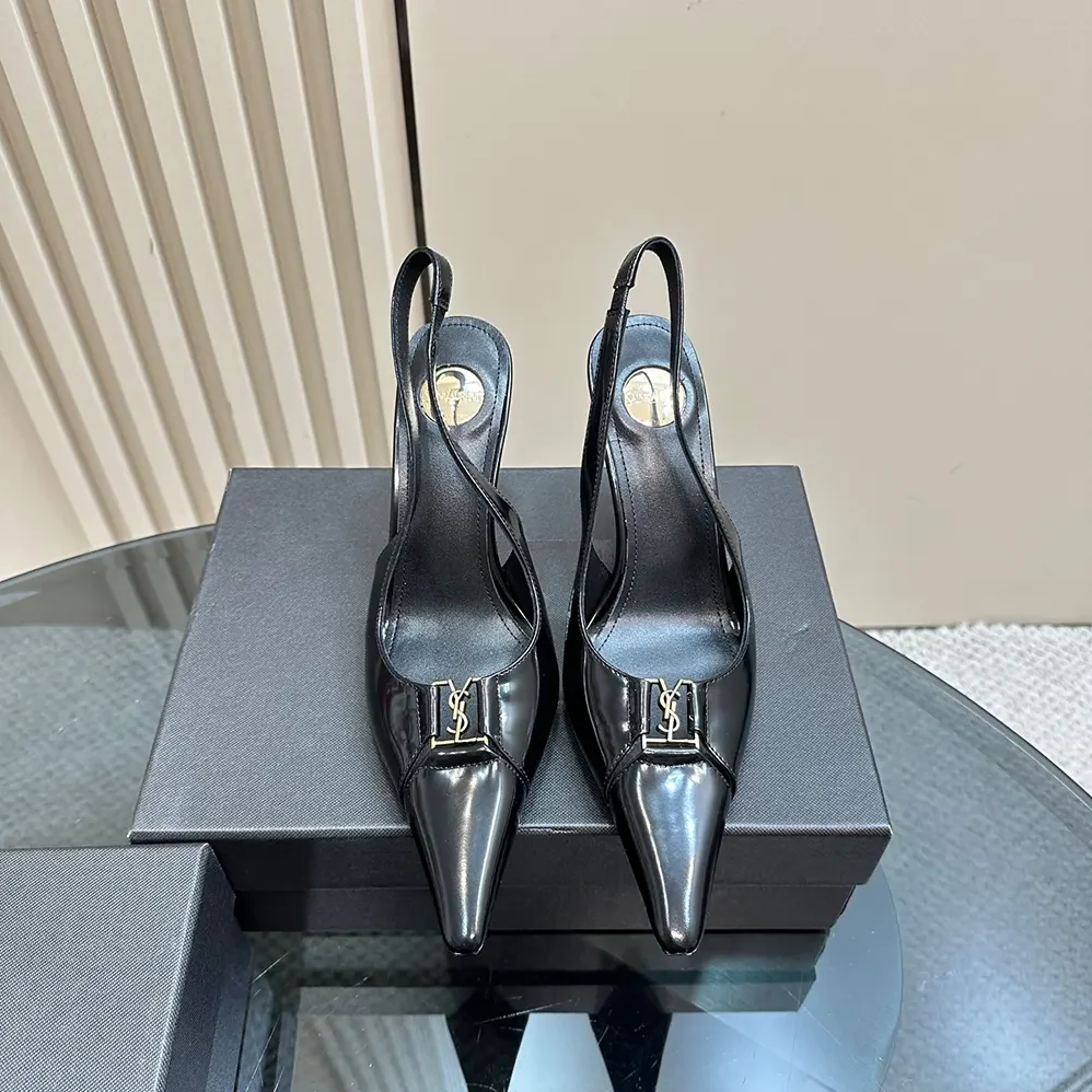 Saint Laurent YSL Babylone Breteuil Slingback Pumps in Smooth Leather for Women in Black Saint Laurent YSL Babylone Breteuil Slingback Pumps in Smooth Leather for Women in Black