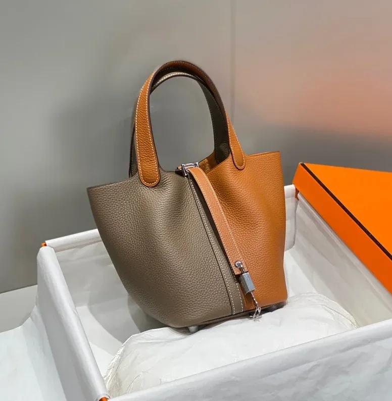 Hermes Picotin Lock 18 Bag Grey in Brown / Hermes Picotin Lock 18 Bag Grey in Brown /
