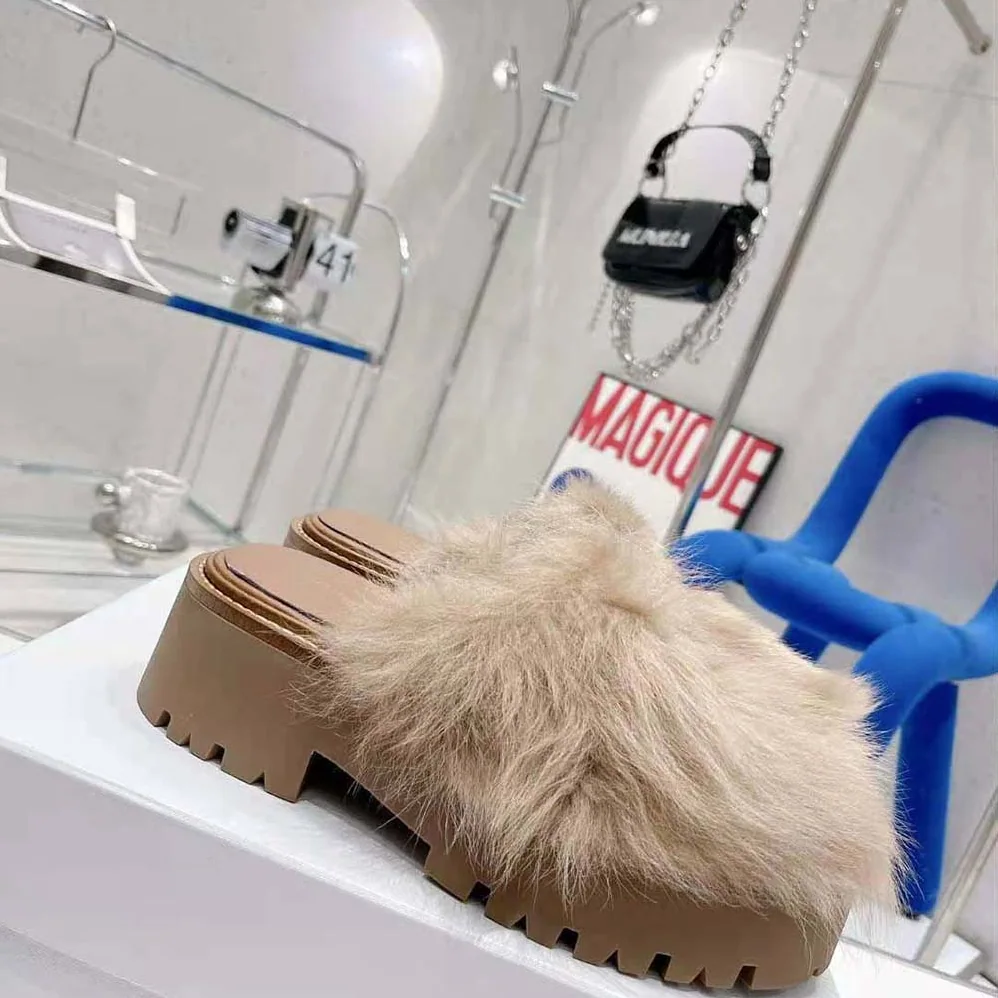 Celine Bulky Closed Mule in Lambfur for Women