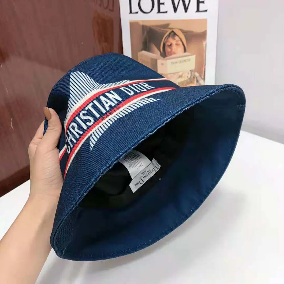 Dior Dioralps Small-brim Bucket Hat Blue Three for Women in Tone Technical Fabric