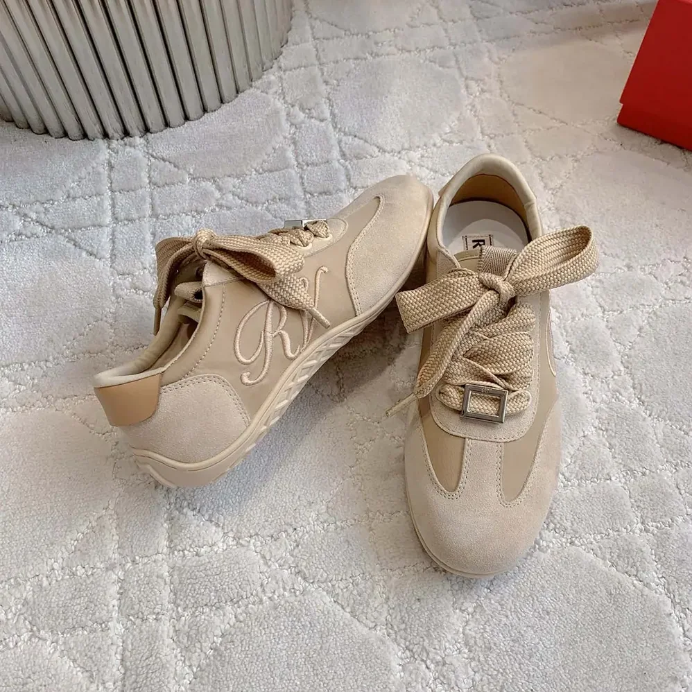 Roger Vivier Viv Low Sneakers in Suede for Women in Beige