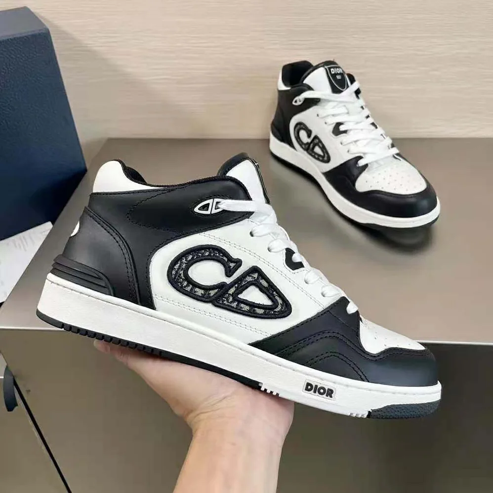 Dior B57 Mid-Top Sneaker Black and White Smooth Calfskin for Men Dior B57 Mid-Top Sneaker Black and White Smooth Calfskin for Men