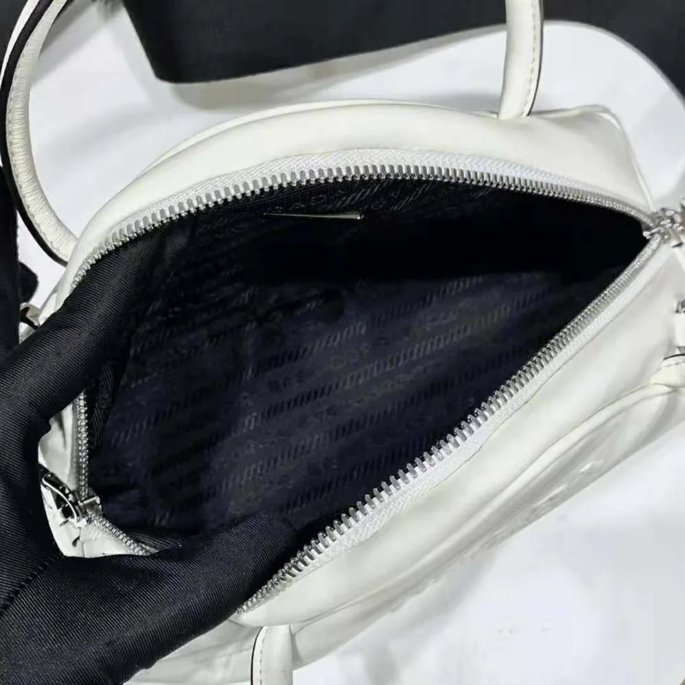 Prada Leather Prada Triangle Bag for Women in White Prada Leather Prada Triangle Bag for Women in White