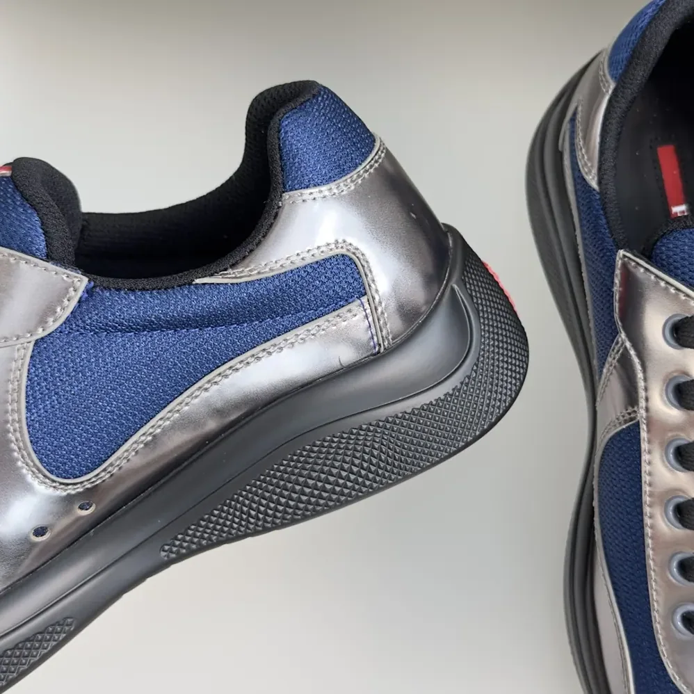 Prada Patent Leather And Technical Fabric Prada America'S Cup Sneakers for Unisex in Navy Prada Patent Leather And Technical Fabric Prada America'S Cup Sneakers for Unisex in Navy