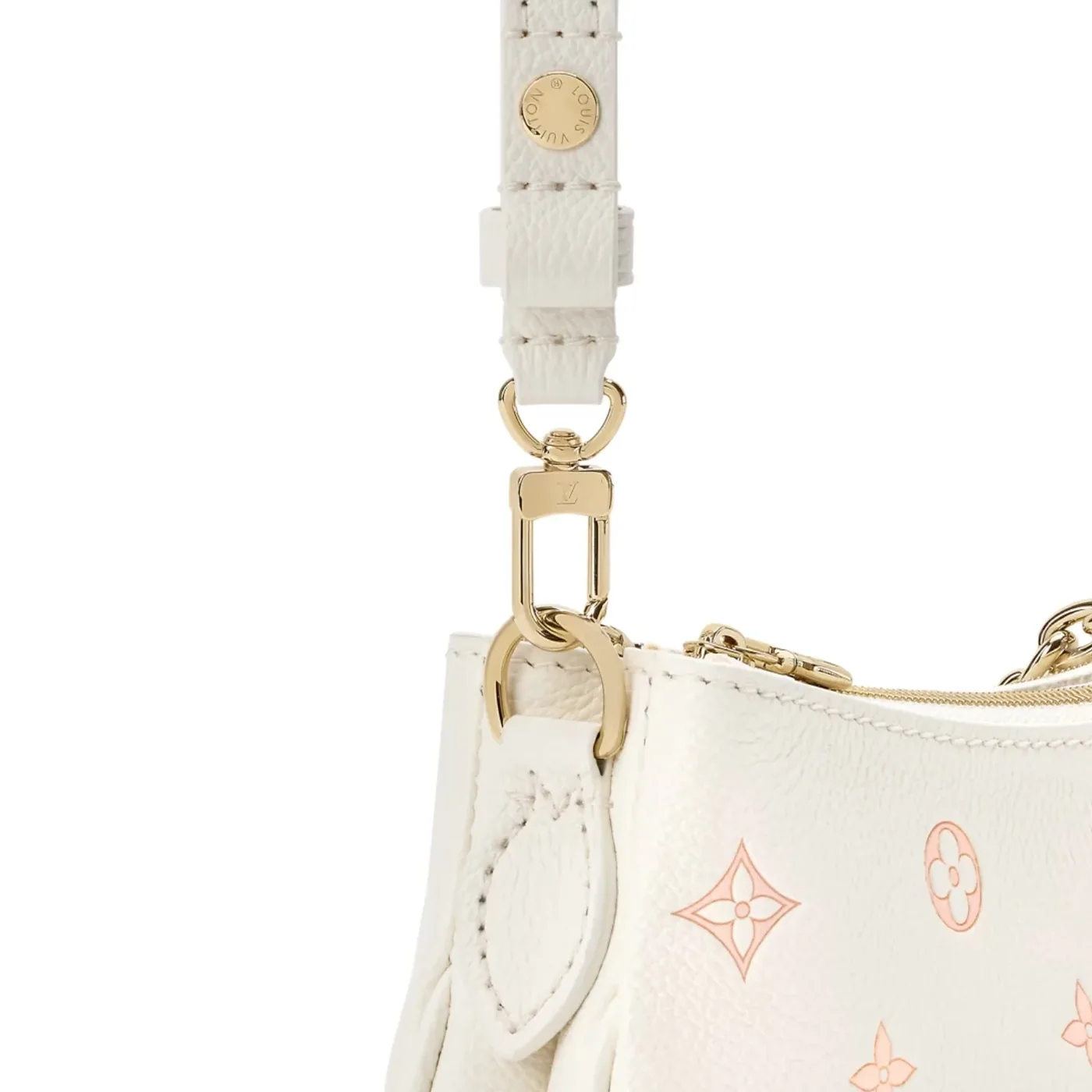 Louis Vuitton Pochette Liv Shoulder Bag / Milky White/ Peach Gold Hardware