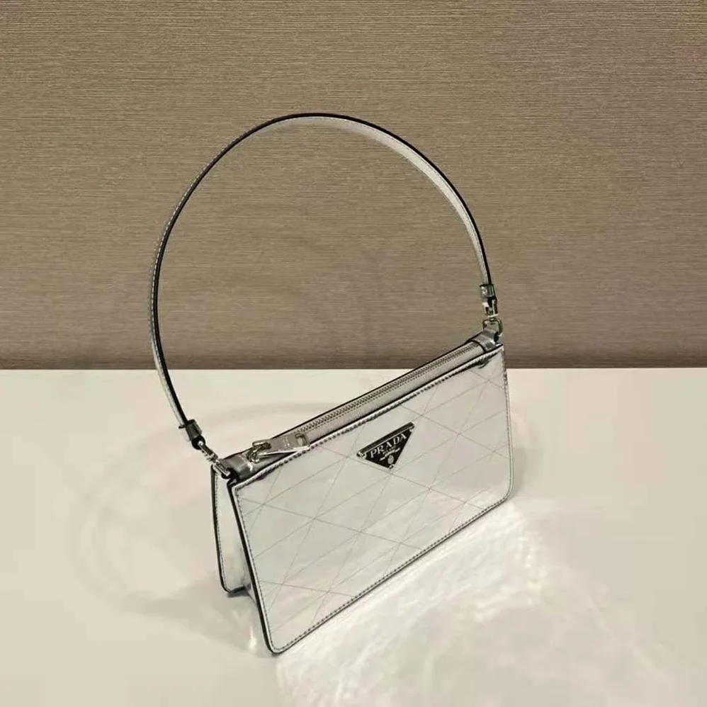 Prada Metallic Leather Mini-Bag for Women in Silver Prada Metallic Leather Mini-Bag for Women in Silver