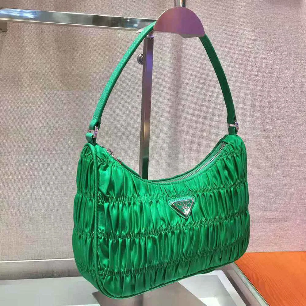 Prada Nylon and Saffiano Leather Mini Bag for Women in Green Prada Nylon and Saffiano Leather Mini Bag for Women in Green