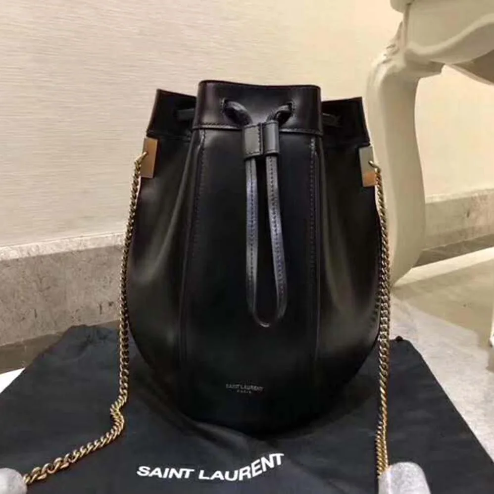 Saint Laurent YSL Saffiano Leather Mini Shoulder Bag for Women in Black Saint Laurent YSL Saffiano Leather Mini Shoulder Bag for Women in Black