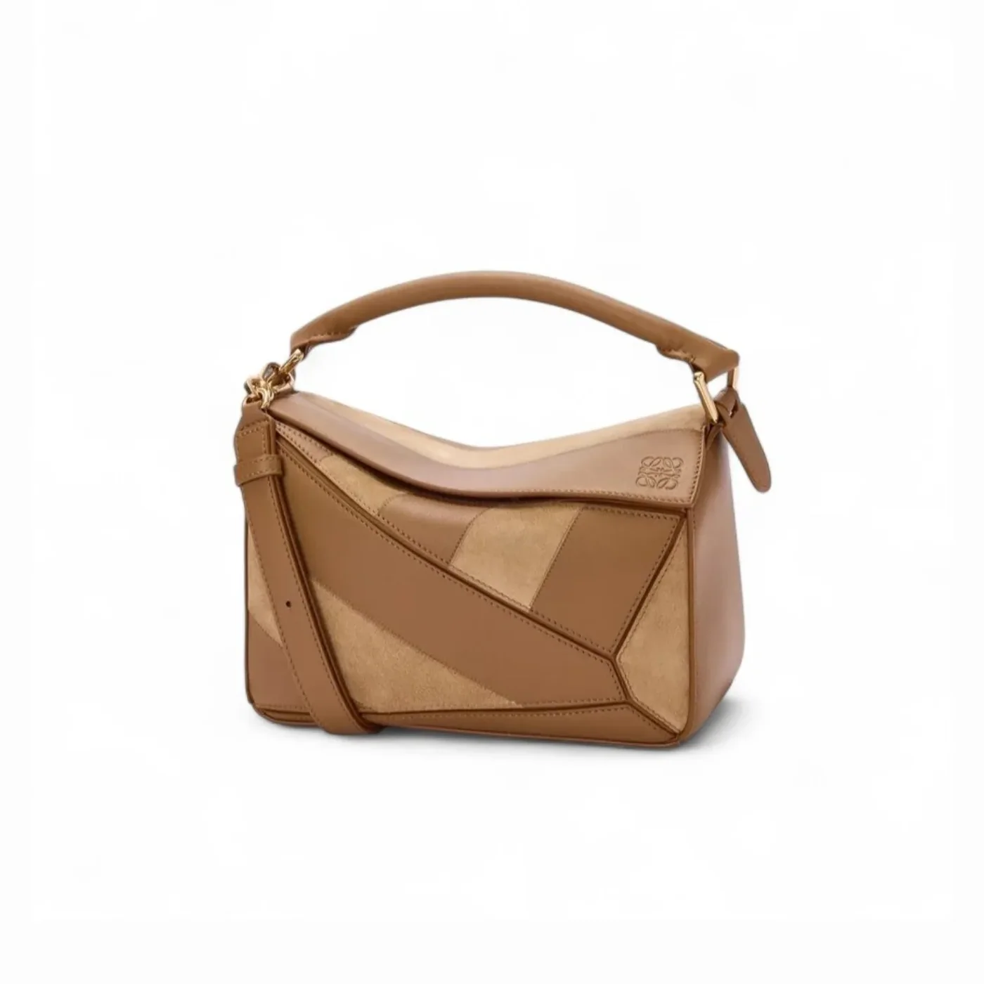 Loewe Small Puzzle Bag Oak Suede / A510S21XBR Loewe Small Puzzle Bag Oak Suede / A510S21XBR