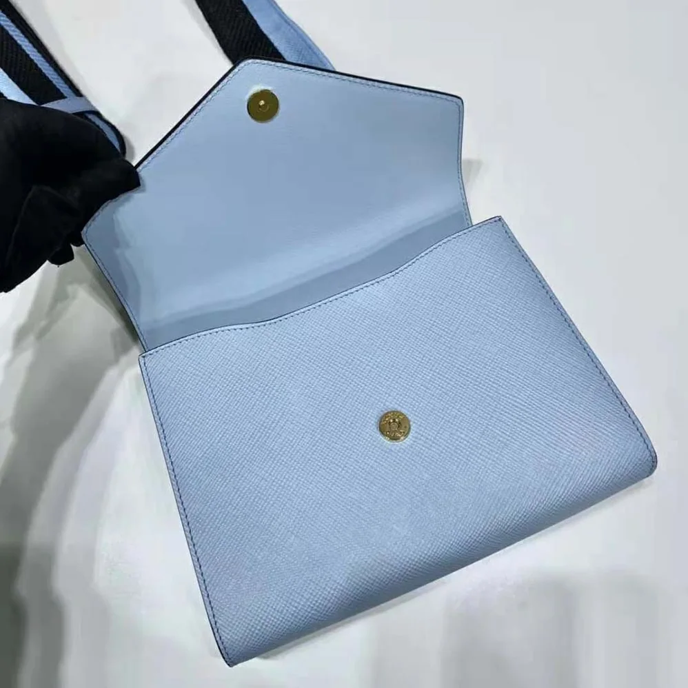 Prada Monochrome Saffiano and Leather Bag for Women in Blue