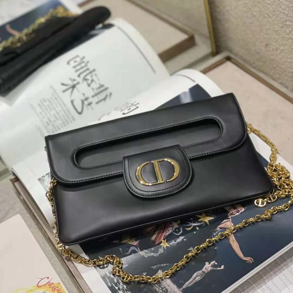 Dior Medium Diordouble Bag Smooth Calfskin for Women in Black