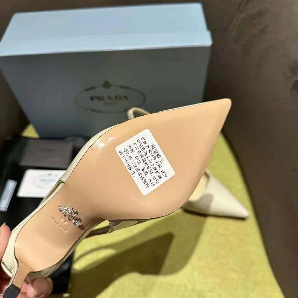 Prada Patent Leather Slingbacks for Women in White
